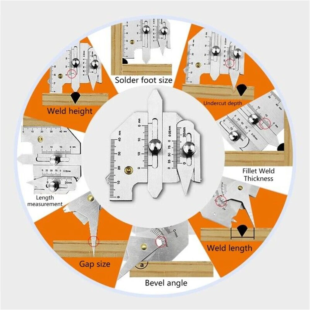 Medidor De Solda De Aço Inoxidável, Filé Medidor De Solda, Ferramentas De Inspeção Para Medição De Caldeiras Pontes Navios Embarcações De Pressão