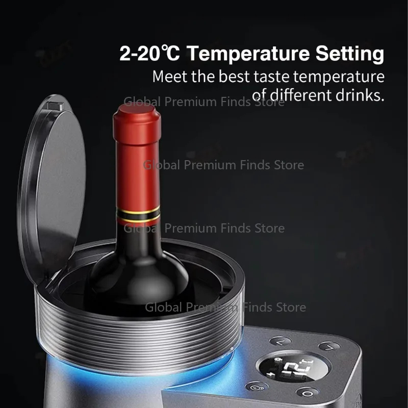 Portable Home Use Digital Wine Chiller 2℃-20℃ Adjustable Electronic Cooler for Perfect Beverage Temperature Control