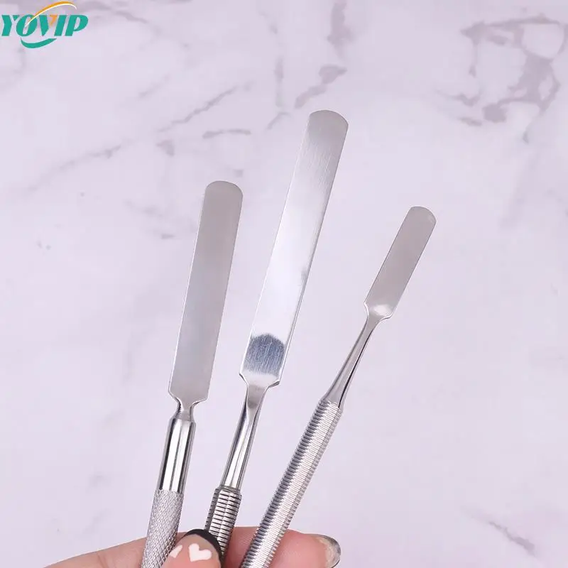 1Pc Stainless Steel Single/Dual Heads Makeup Toner Spatula Mixing Stick Foundation Cream Mixing Tool Cosmetic Make Up Tool