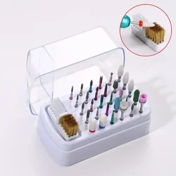 Nail Drill Bit File Brush Plastic Storage Box Holder Container Manicure Cutters Display Rack Accessories Nail Art Tool