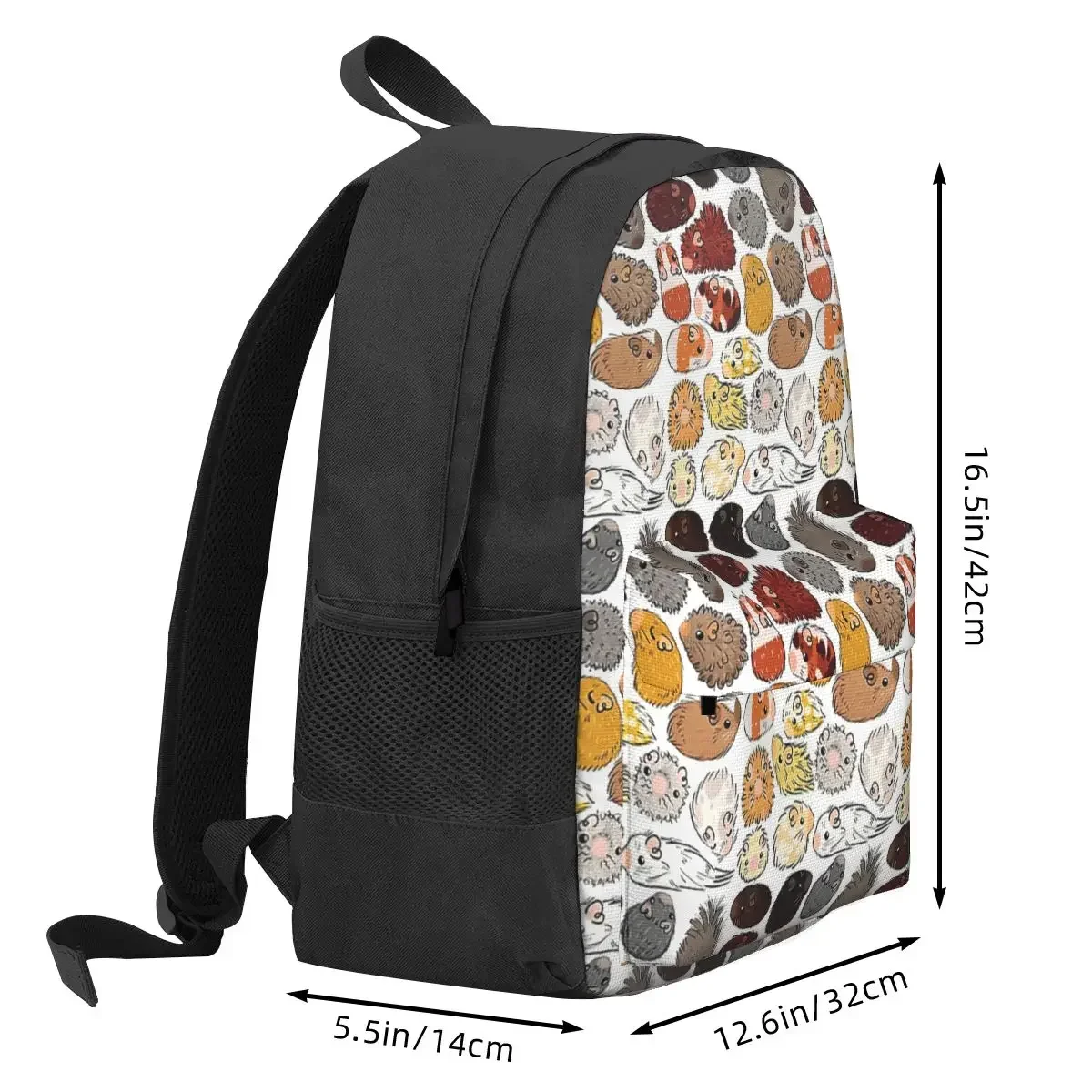 Ransel Gradien Guinea Pig Tas Buku Anak Laki-laki Perempuan Tas Sekolah Siswa Ransel Anak Kartun Tas Bahu Ransel Laptop