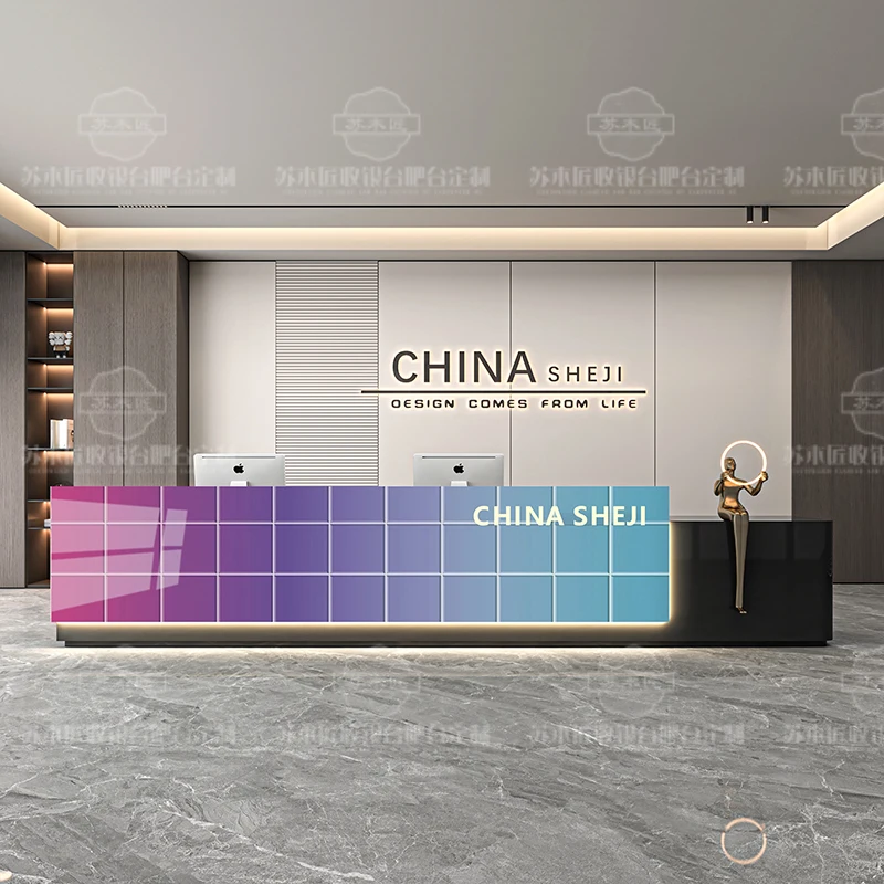 Modern Restaurant Reception Desks Company Aesthetic Minimalist Desks Design Organizers European Scrivania Commercial Furniture