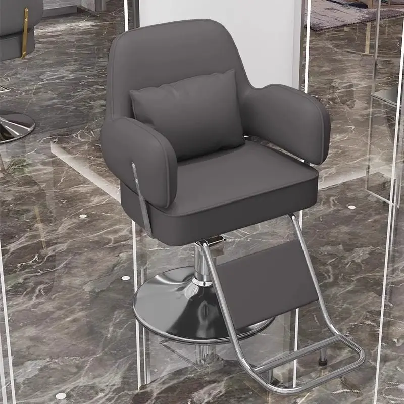 Luxury-Style Barber Chairs Stainless Steel Elevating Barber Chairs Display Stores Commercial Furniture Sedia Da Barbiere ZY40LFY