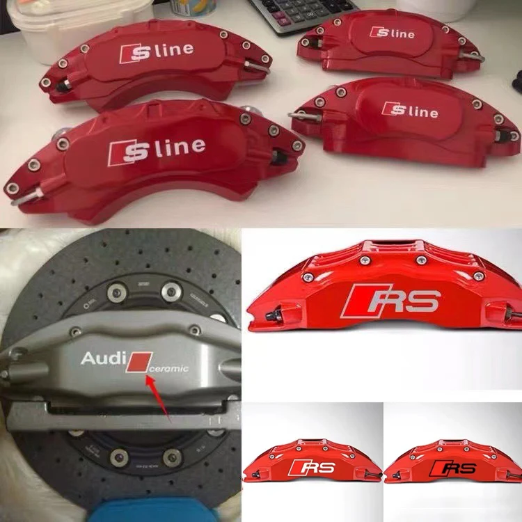 New Car Goods Brake Caliper Badge Sticker Decoration Sticker Decal For Quattro For Audi S3 S4 S5 S6 S7 S8 RS3 RS4 RS5 RS6 RS7 RS view 3