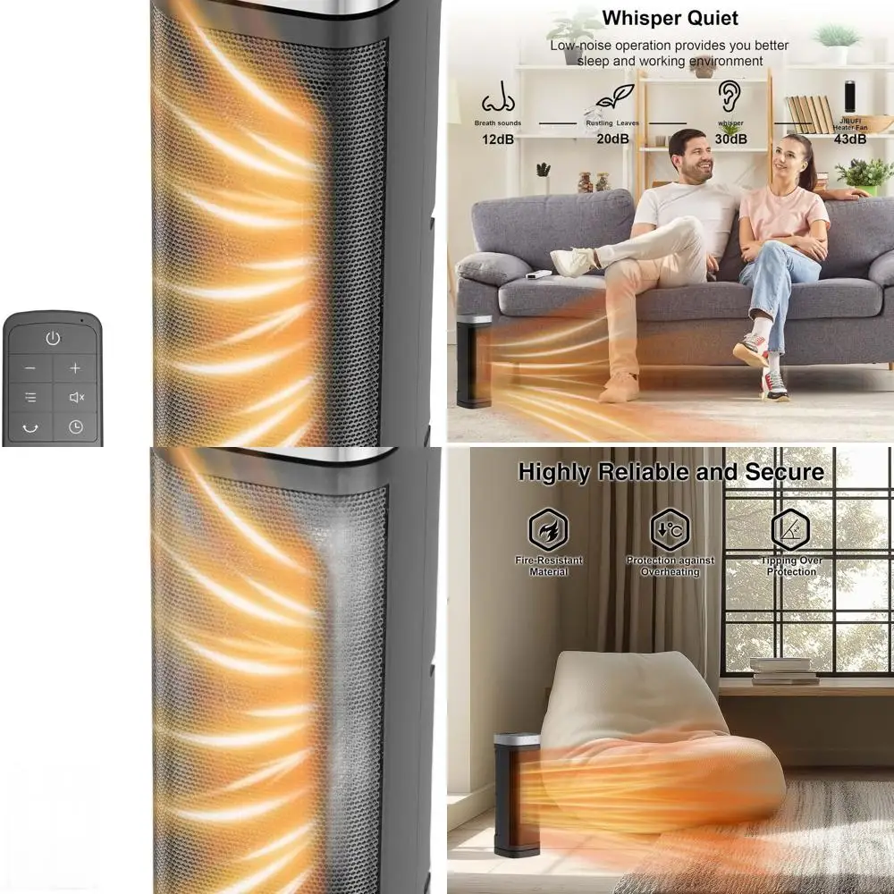 

Портативный керамический обогреватель для дома и офиса с пультом ДУ, таймером и 3 режимами