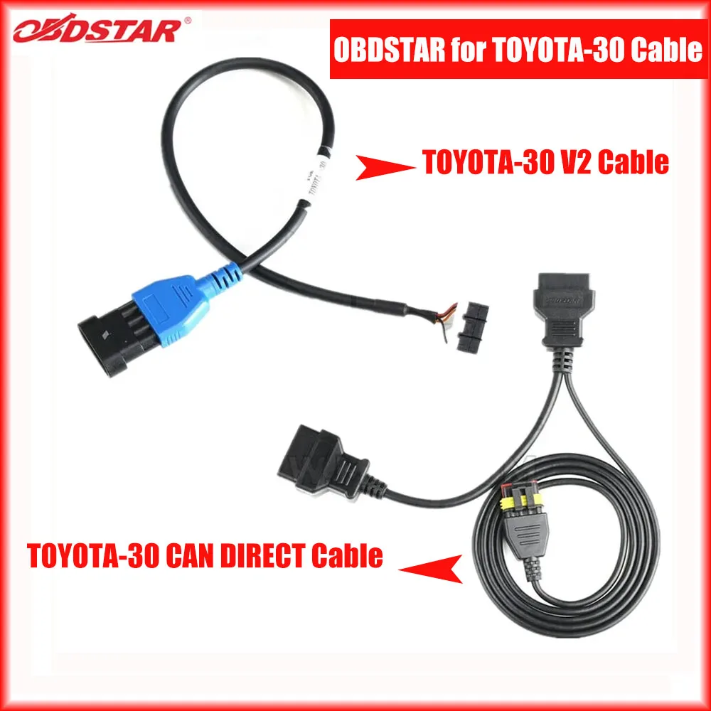 OBDSTAR for Toyota-30 V2 Kit Including CAN DIRECT Cable&for Toyota-30 V2 Cable for 4A and 8A-BA  All Key Lost Key Program Cable