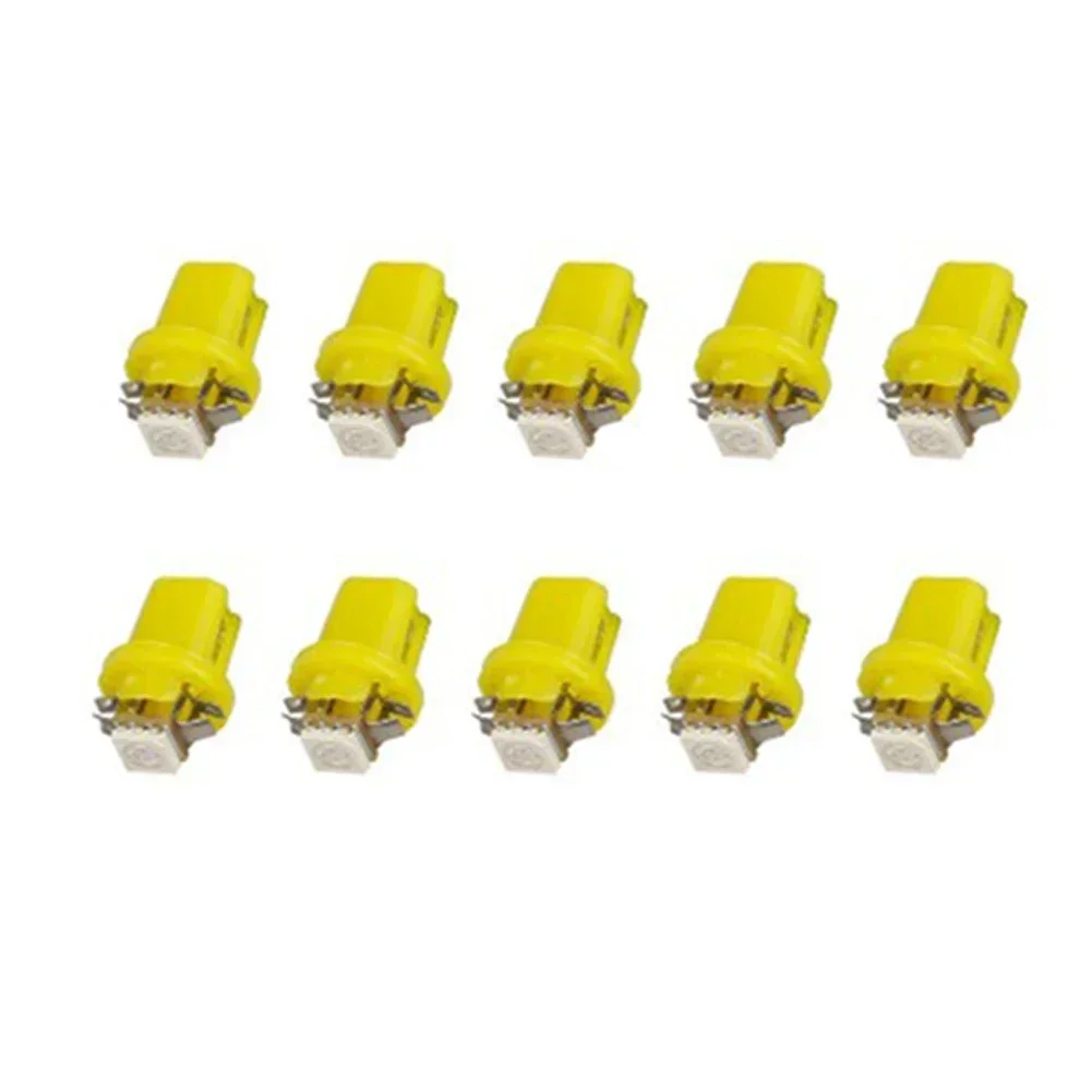 10pcs/set Car Lights 5050 Gauge LED Indicator Bulbs Dashboard Side Interior Dash Lights T5 B8.5D 1SMD Car Accessories 4 Colors