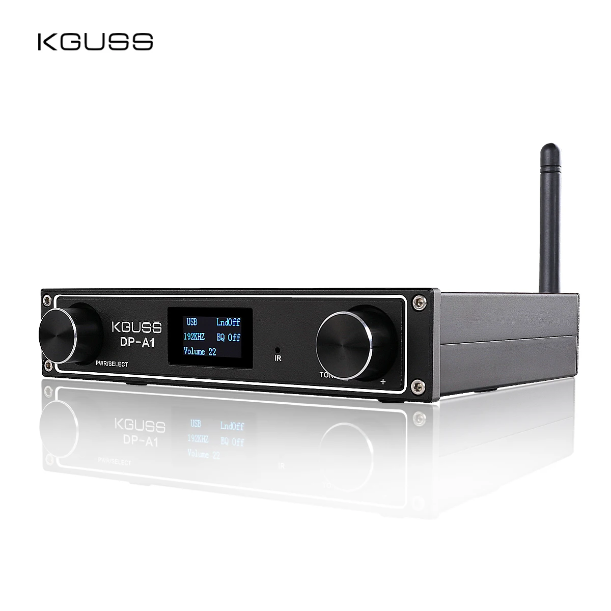 KGUSS DP-A1 Full-featured Bluetooth digital Power Amplifier HIFI High power 120W*2 desktop power amplifier 24Bit/192KHz DSP AMP