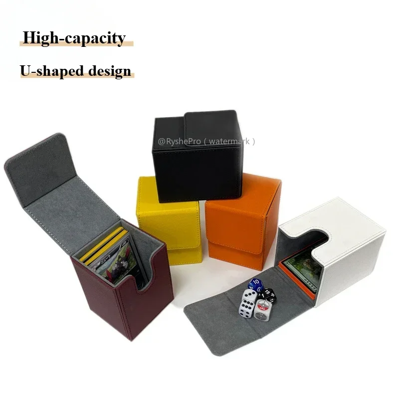 Вмещает 100+ ящиков для хранения коллекционных карточек Mtg Commander Deck Box из искусственной кожи с магнитной застежкой для карт PTCG Magic Sport Card