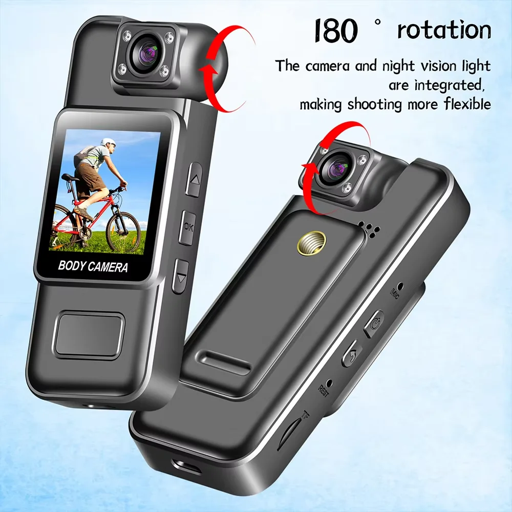 الترا HD 4K واي فاي كاميرا صغيرة المحمولة مسجل فيديو رقمي الشرطة BodyCam الأشعة تحت الحمراء للرؤية الليلية الرياضة DV ركوب كاميرا الفيديو كاميرا