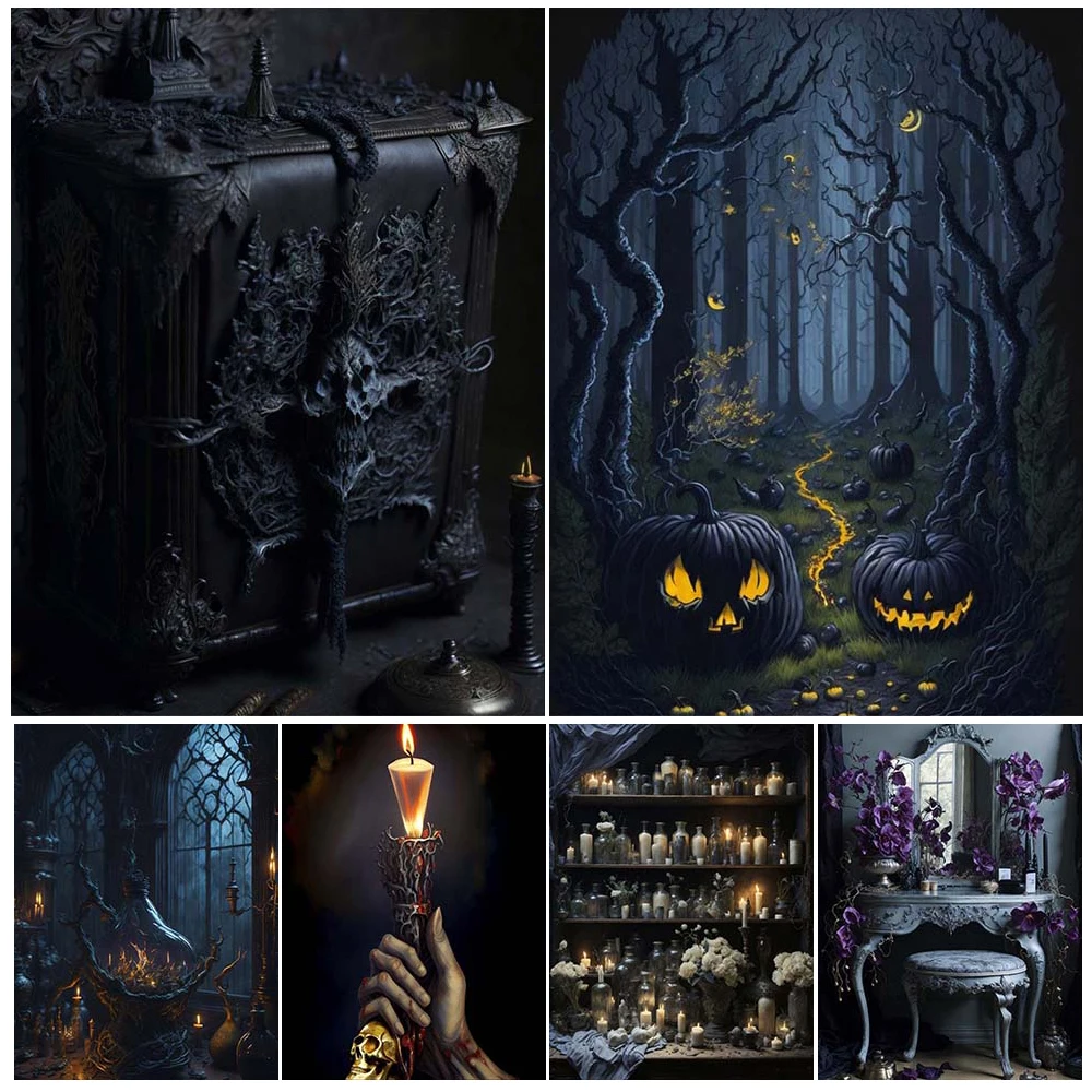 Caja de Pandoras y el libro de magia oscura, cuadro sobre lienzo para pared Vintage, botella mágica misteriosa, póster artístico e impresión para decoración del hogar