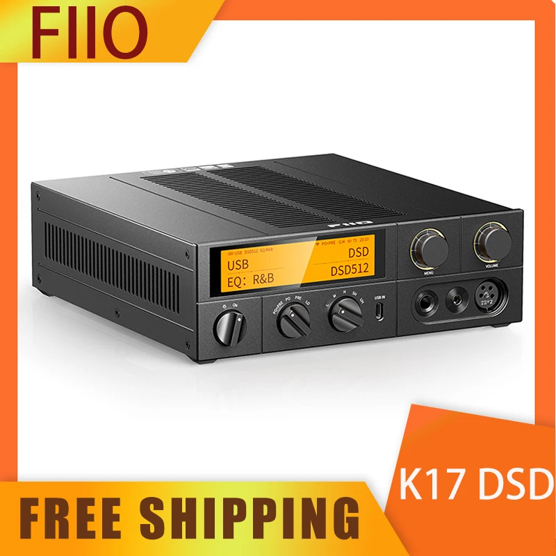 FiiO K17 DSD Decoding Desktop all-in-one Headphones Power Amplifier HIFI Hi-Res Decoder AK4191+AK4499EX*2 DAC Chips Customized