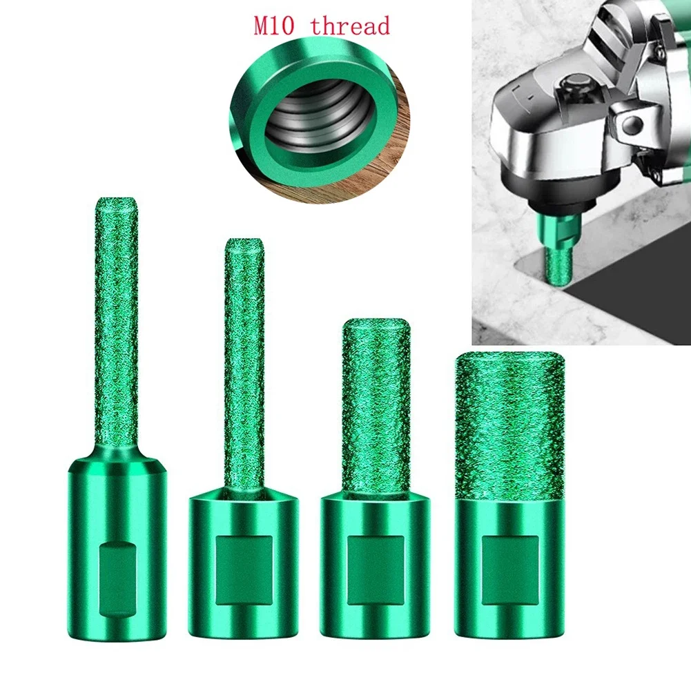 1 pz 5/7/10/15mm M10 filettatura Vaccum brasato dritto fresa fresa per piastrelle di porcellana marmo utensili elettrici accessori