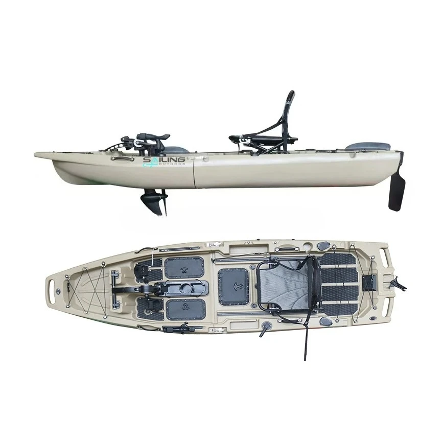

10ft Modular Plastic Multifunctional Kayak Rotational Molding Fishing Boat with Foot Pedal Drive Chair Paddle Rod Holder on Sale