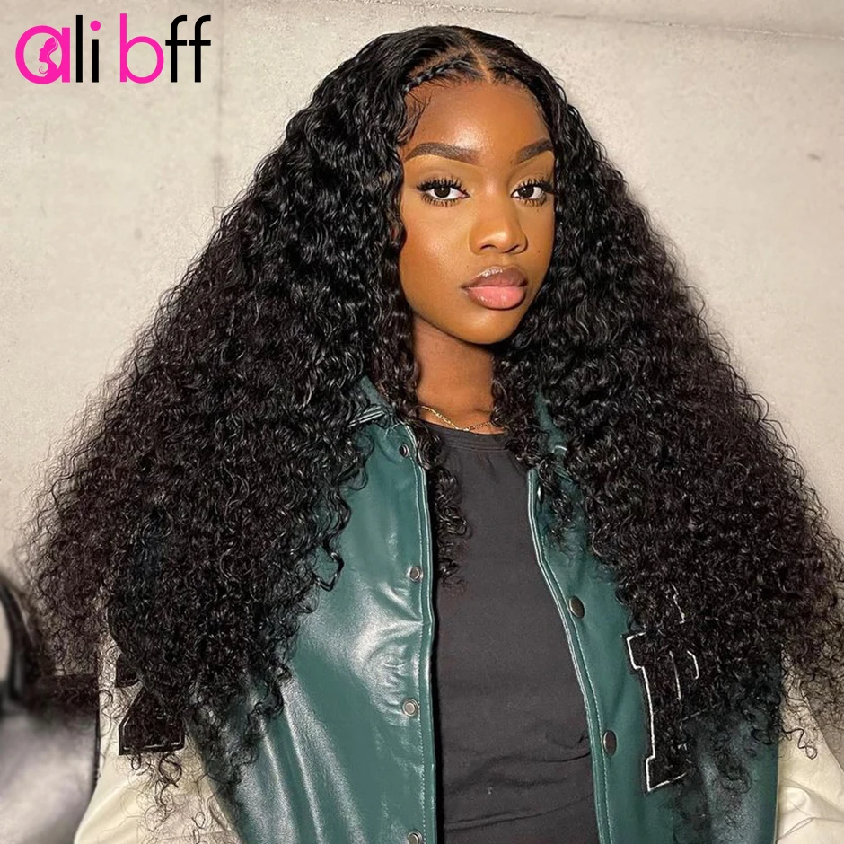 Wear And Go Brazilian Kinky Curly Lace Closure Hair Wigs 4x4 HD Transparent Lace Glueless Lace Front Human Hair Wig Pre-Cut