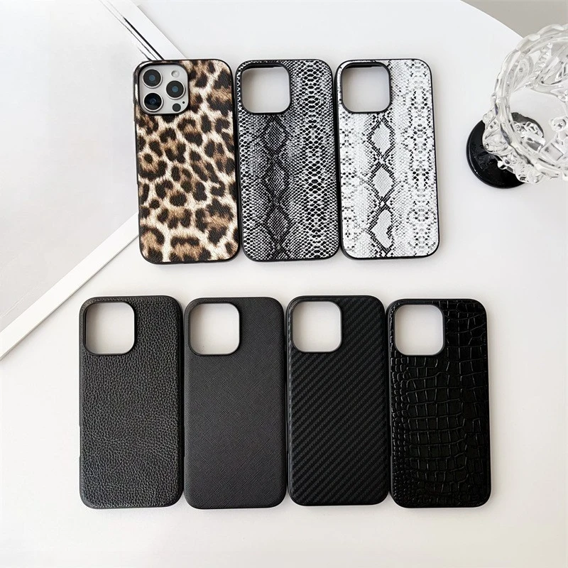 Leopardenmuster Krokodil-Schlangenhaut-Design PU-Lederhülle für iPhone 18 17 16 15 14 13 12 Pro Max Mini Plus Stoßfeste Schutzhülle
