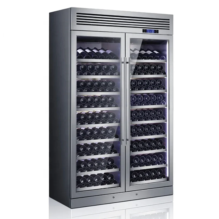 Enfriador de vino de acero inoxidable 200, 304 botellas, refrigerador comercial