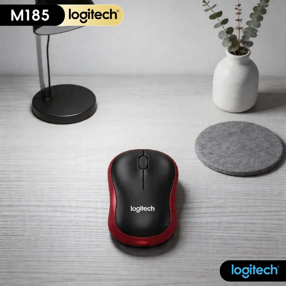 Logitech M185 Daily Use Wireless Mouse 1000 DPI Sensor No Driver Needed For Desktop Notebook Computer