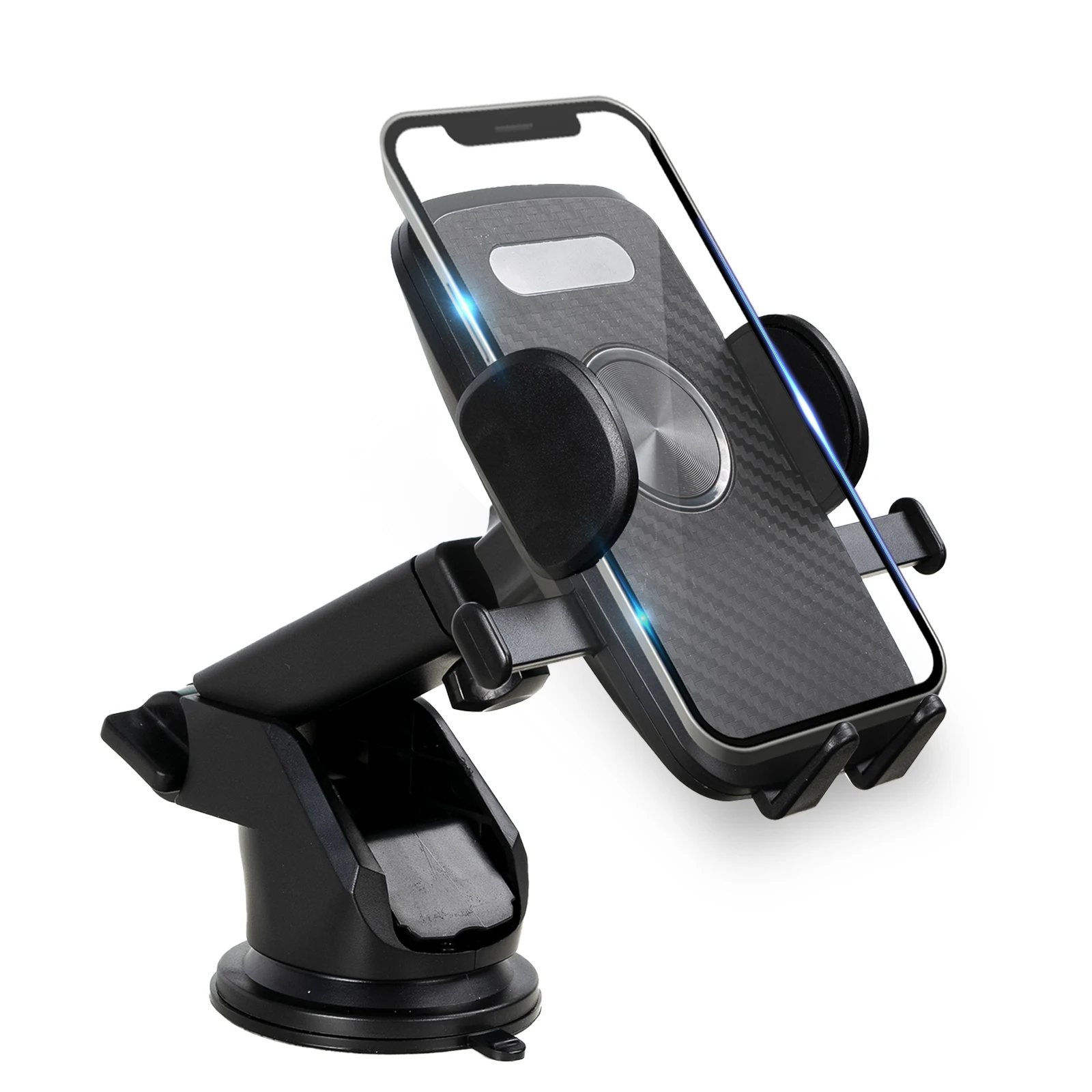 Auto-Handyhalterung für Armaturenbrett Windschutzscheibe Saugnapf-Clip-Ständer GPS-Halterung für iPhone Samsung Carbonfaser