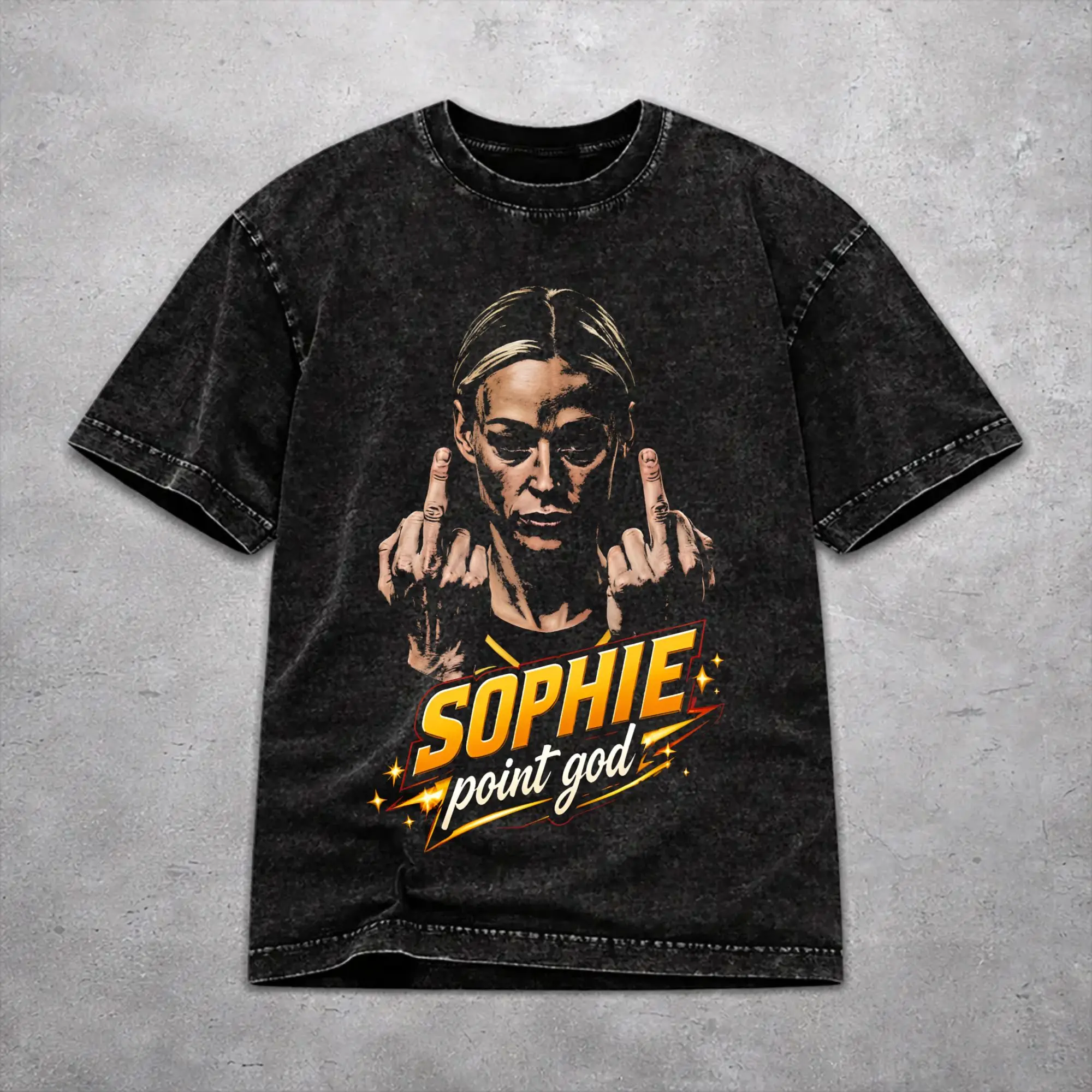 Sophie Cunningham Pointing Meme T Shirt Washed Style For Men Women Pure Cotton T-Shirts Tee Clothing