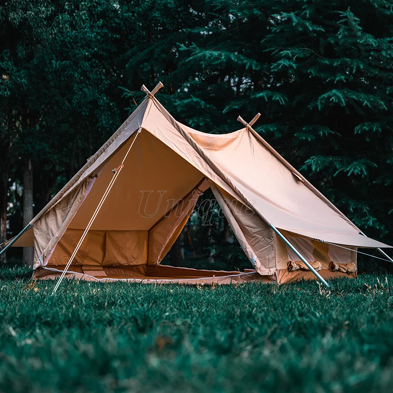 Outdoor Waterproof and Windproof Camping Tent, Luxury Sun Shelter, Glamping Tents for Family