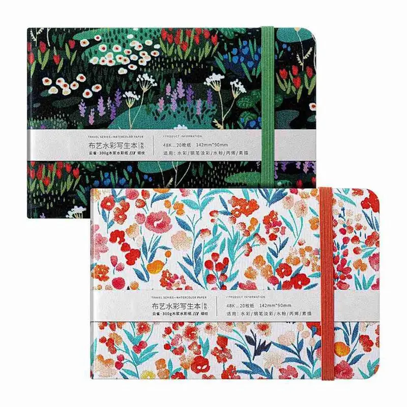 AED5-2Pcs Watercolor Sketchbooks 3.5X5.5In Portable Watercolor Journal 20 Sheets/40 Pages 140Lb/300Gsm For Painting Sketching