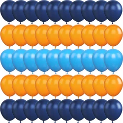 Globos de látex para el Día de San Valentín, decoración de fiesta, boda, Baby Shower, suministros de revelación de género, azul y naranja, 50 unidades