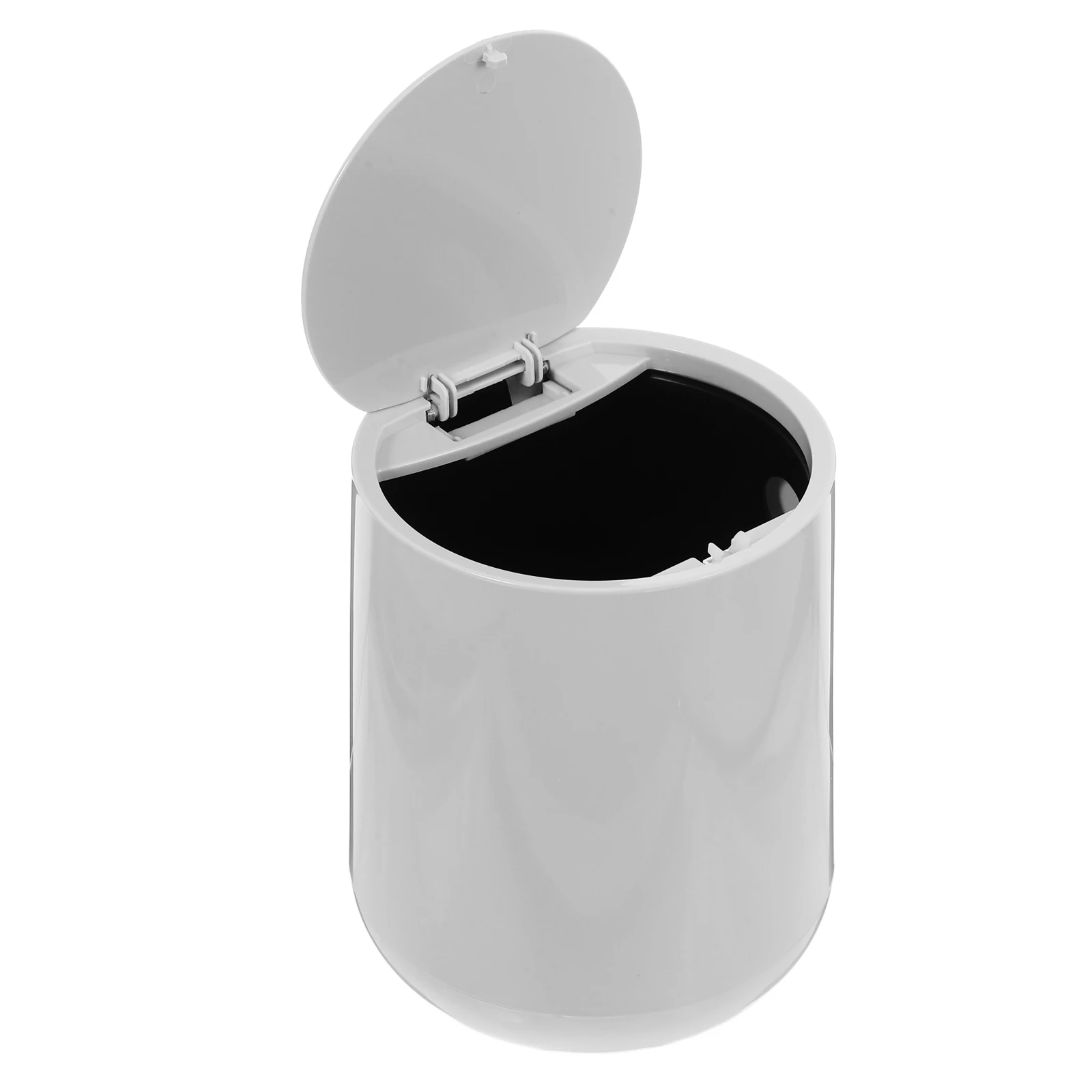 

1Pcs Mini Desktop Trash Grey Large Capacity Press Button Lid Plastic Garbage Can for Office Living Room