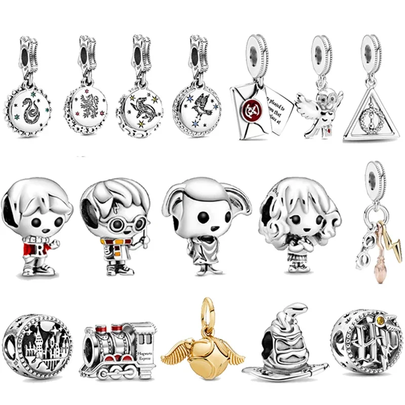 Harry College Pendant Charms Alloy Fit 925 Sterling Silver Gryffindor Potters Hermione Bead Charm Bracelet Necklace Diy Jewelry