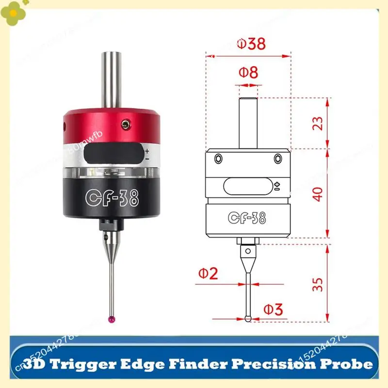 LDHL CNC Anti-Roll 3D Touch Probe Edge Finder To Find The Center Desktop CNC Probe 3D Touch Probe Three-Coordinate CF-38