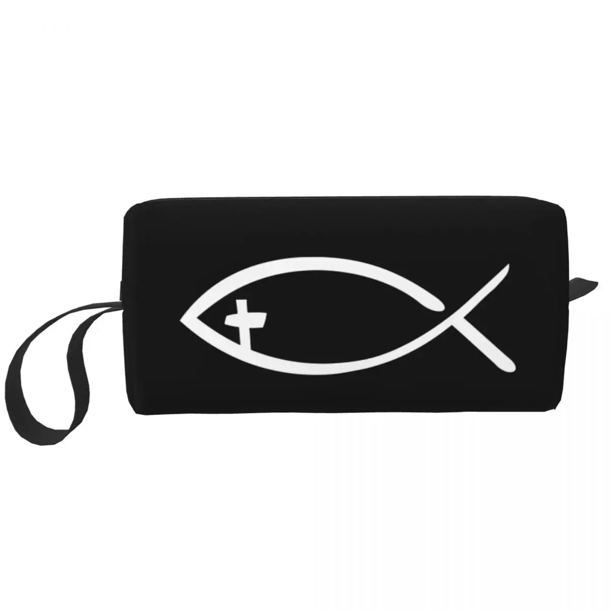 Cross Fish Cosmetic Bag Women Cute Large Capacity Christian Makeup Case Beauty Storage Toiletry Bags