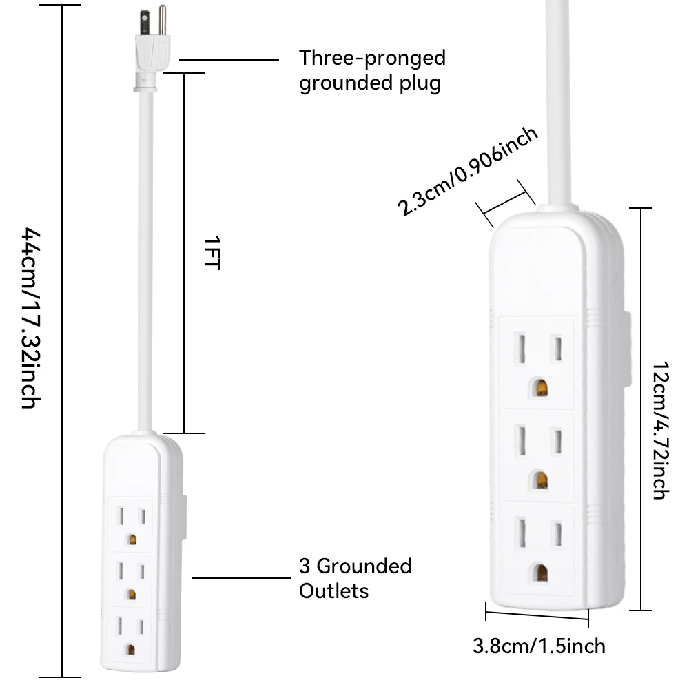 Energie svléknout se s plochý kolíček -, nám předpis, 3čepel dno sockets těžký celní poplatek opletené prodloužení šňůra plochý kolíček držák nástrčkový svléknout se