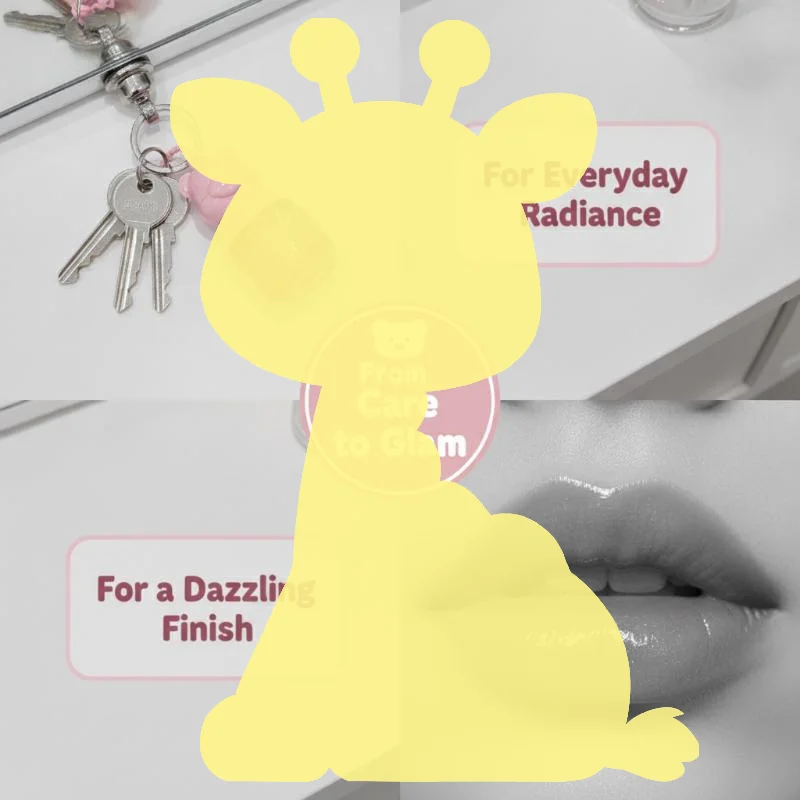 Bear-Shaped Peach Shimmer Lip Oil Ideal Gift for Girls Moisturizing Plumping Lip Care for Daily Travel