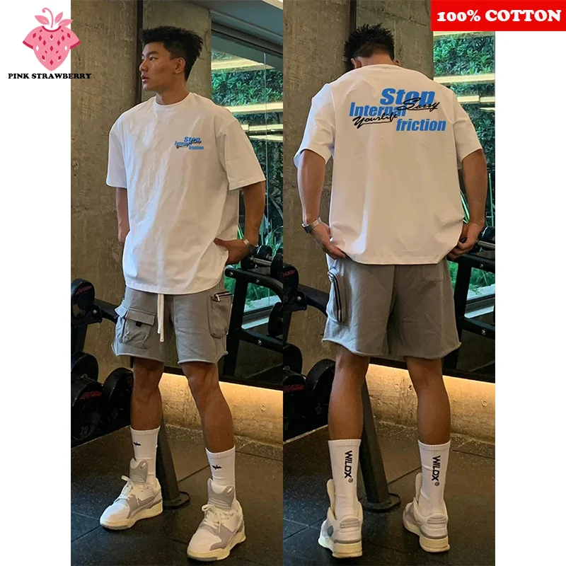 

American style Letter Print T-shirt Men Women Summer New Streetwear short sleeve White T-shirt Loose Casual Y2k Top Men clothing