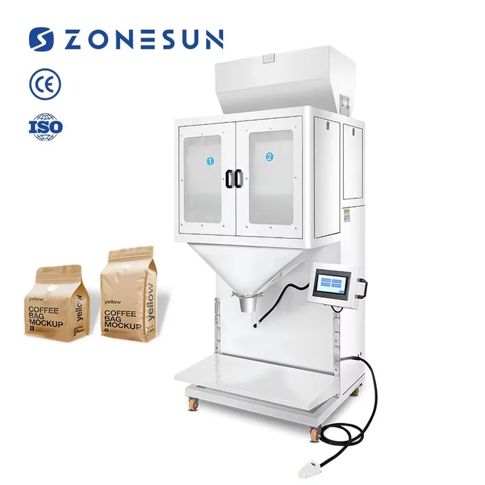 ZONESUN ZS-HG200 Semi Automatic Double Hopper Large Granule Weighing Filling Machine Quantitative Packaging Equipment