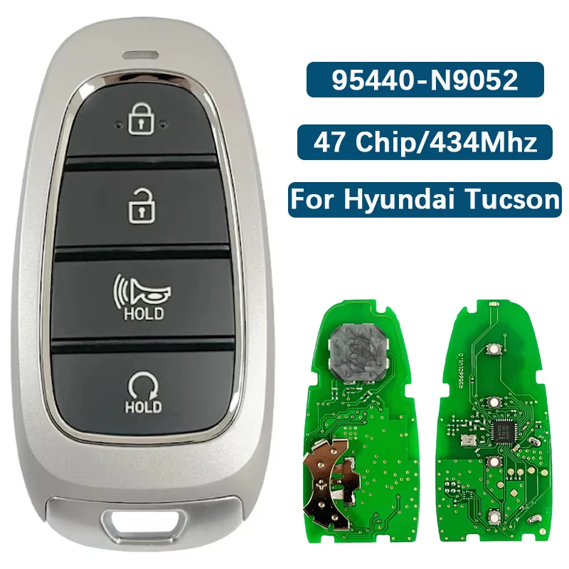 

CN020243 Сменный 4-кнопочный смарт-ключ с дистанционным управлением 47 чипов 433 МГц FCCID 95440-N9052 Keyless Go для Hyundai Tucson 2022