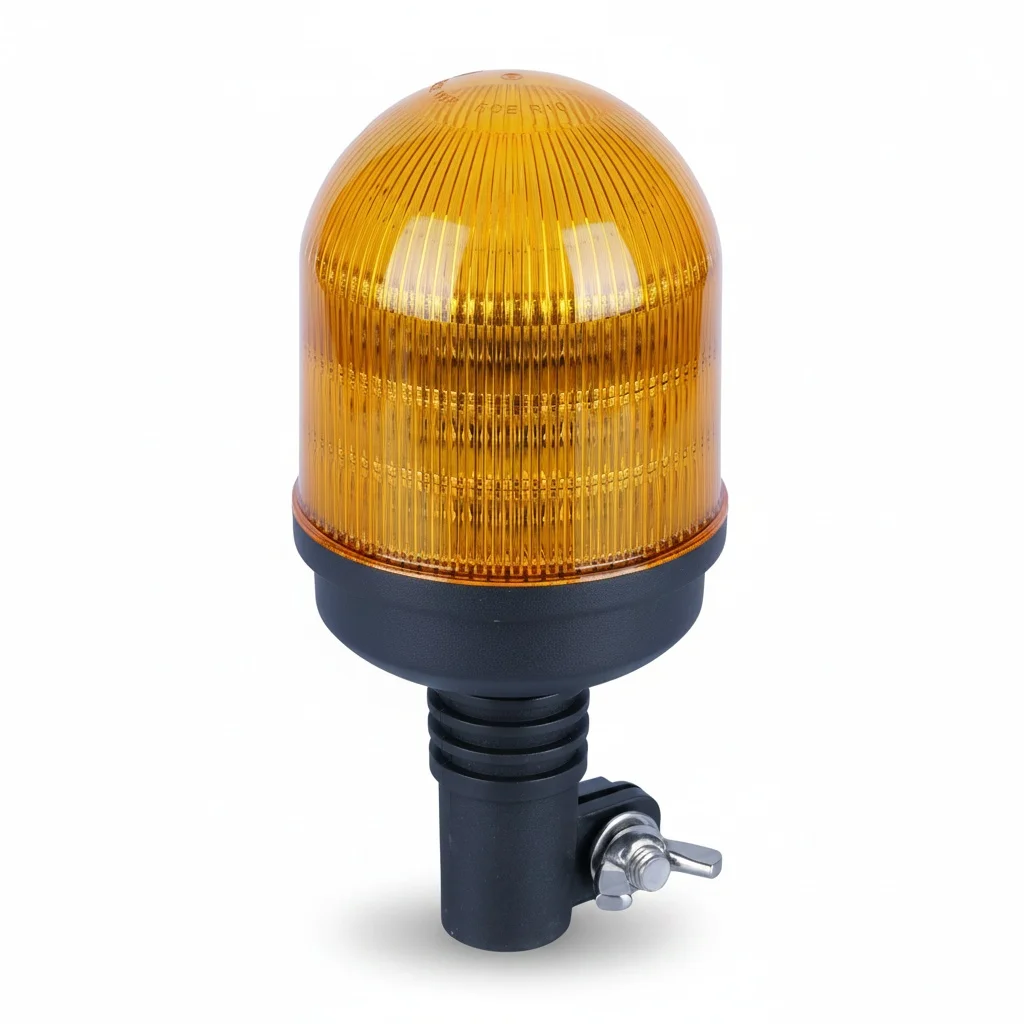 Amber LED Warning Beacon, 193x93mm Aluminum Base Emergency Strobe Light, Flashing Truck Beacon for Tractor Heavy Equipment