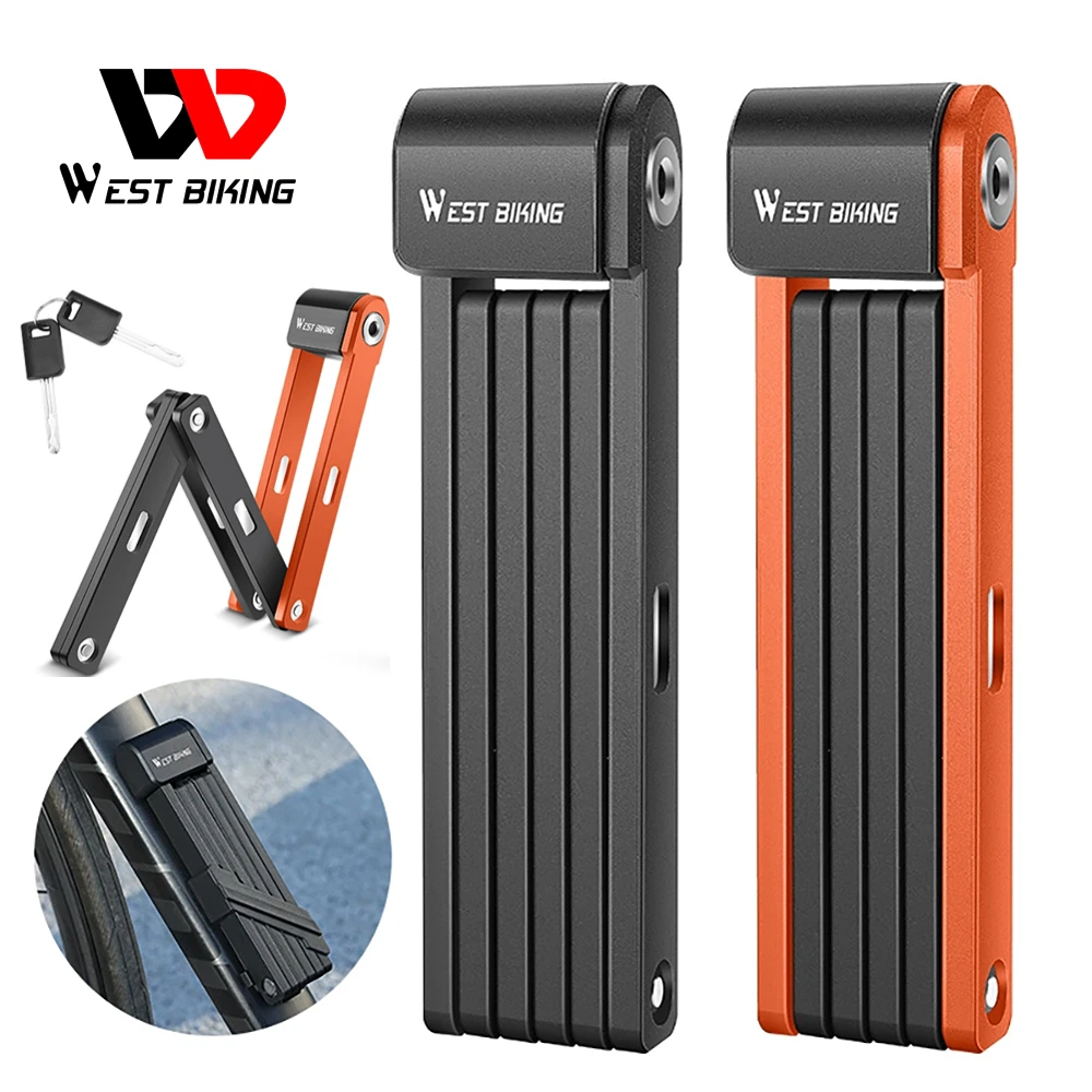 WEST BIKING Bicycle Lock Portable Strong Chain Lock Anti Theft Waterproof Alloy Steel for E Bike Scooter Motorcycle