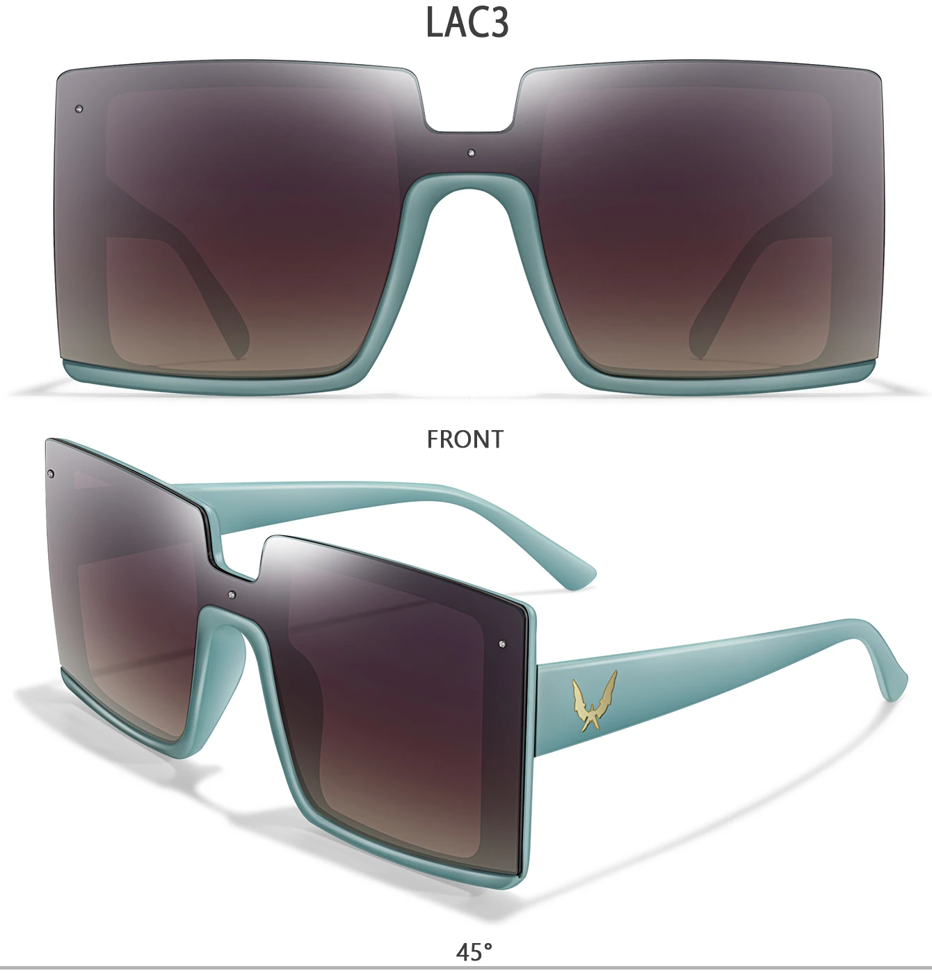 Lässige quadratische Sonnenbrille, modische Urlaubsbrille für Damen und Herren, trendige große Sonnenbrille für das tägliche Outfit, Shopping, Party, Reisen, Strand – Detail 6