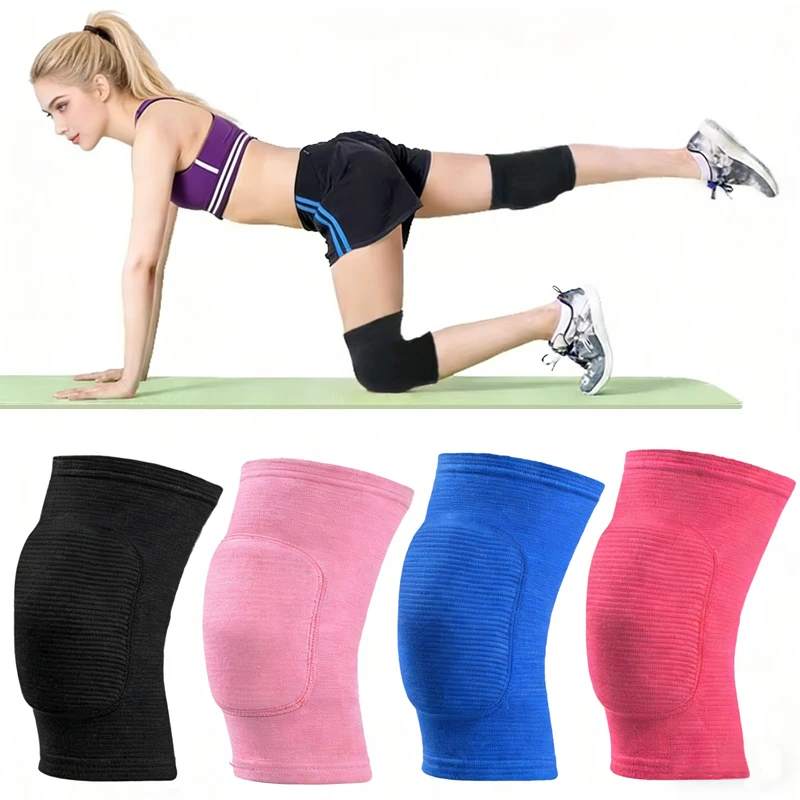 Rodilleras de compresión deportiva, Protector de rodilla elástico, rodillera de esponja gruesa, soporte para baile, entrenamiento, Yoga