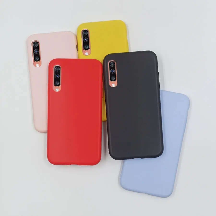 For Samsung A70 Case Pink Red Yellow Black Silicone Cute Matte Case For Samsung GalaxyA70 A705F A 70 Phone Cover Capa