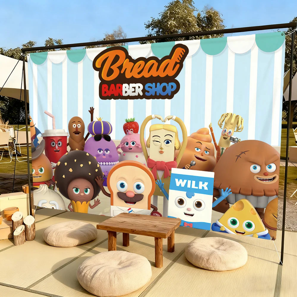 B-bread Cute Flag for Outdoor Camping Bar Picnic Party Home Decoration Ornaments B-barber-shop-p Banner