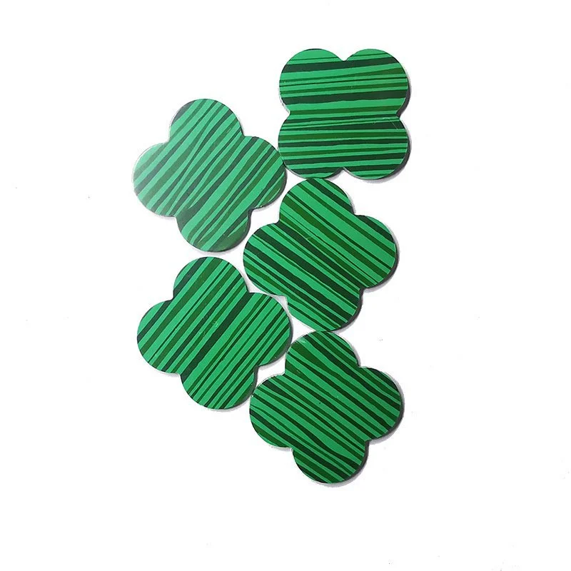 

Natural stone Clover Gem Synthetic Malachite Stone Jewelry Inlaid Ornament DIY Accessories