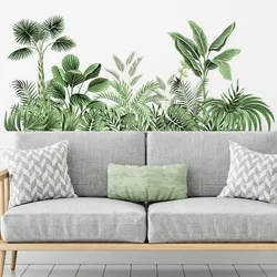 Green Tropical plants Vinyl Wall Stickers For Living Room Decoration Room Decor Wall Decor Bedroom Accessories Home Decoration