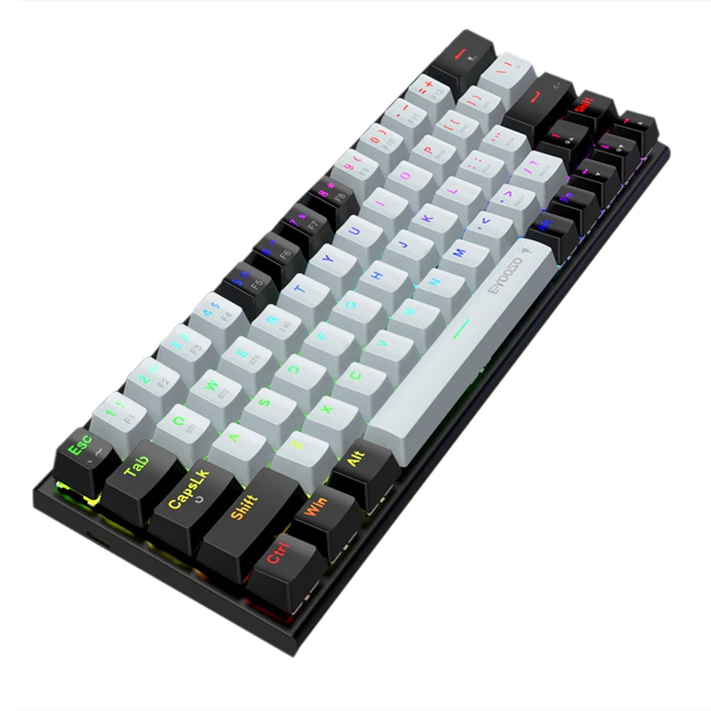 Imagem -03 - Teclas com Fio sem Fio Rgb Usb Mini Teclado Mecânico do Jogo Interruptor Vermelho Azul Mini Portátil pc Gamer Teclado Ergonômico 63