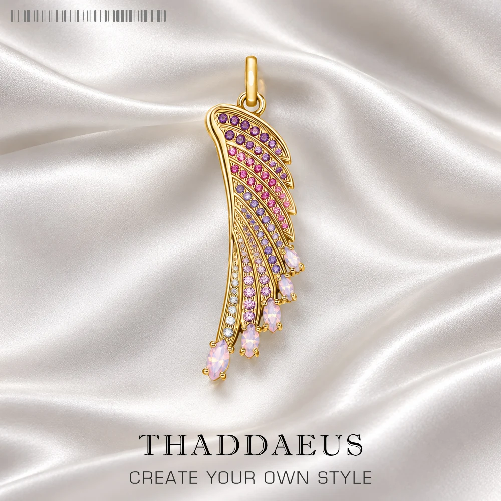 Pendant Gold-coloured Hummingbird Rainbow Wing Brand New Fashion Jewelry Europe 925 Sterling Silver Gift For Woman