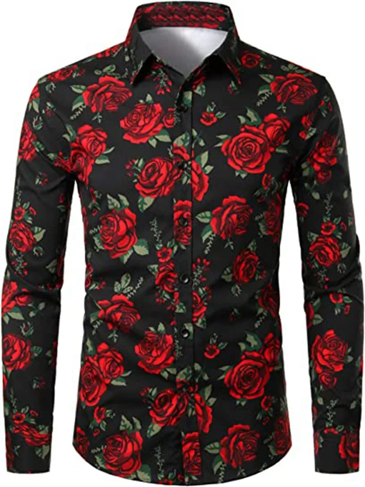 เสื้อสูทผู้ชาย ลายทาง ลายสก๊อต ลายดอกกุหลาบหลากสี น้ำเงิน แดง แฟชั่น ลำลอง กลางแจ้ง วัสดุคุณภาพสูง นุ่ม สบาย