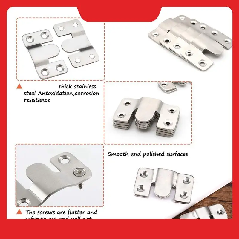 

20 шт., художественная галерея, картина, переплетенный крючок, настенная фоторамка, Z-зажим, кронштейн для скрытого монтажа из нержавеющей стали, вешалка для фотографий-N38R