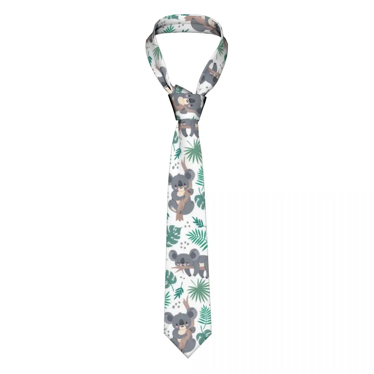 

Casual Arrowhead Skinny Koalas Cute Australian Bears Tropical Leaves Necktie Slim Tie For Party Formal Tie