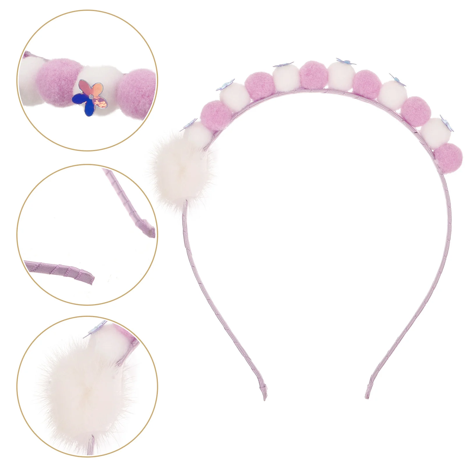 

Повязка на голову, милые декоративные мягкие аксессуары для волос, дизайн пушистого шара, косплей, вечерние, для повязки на голову с пушистым шаром